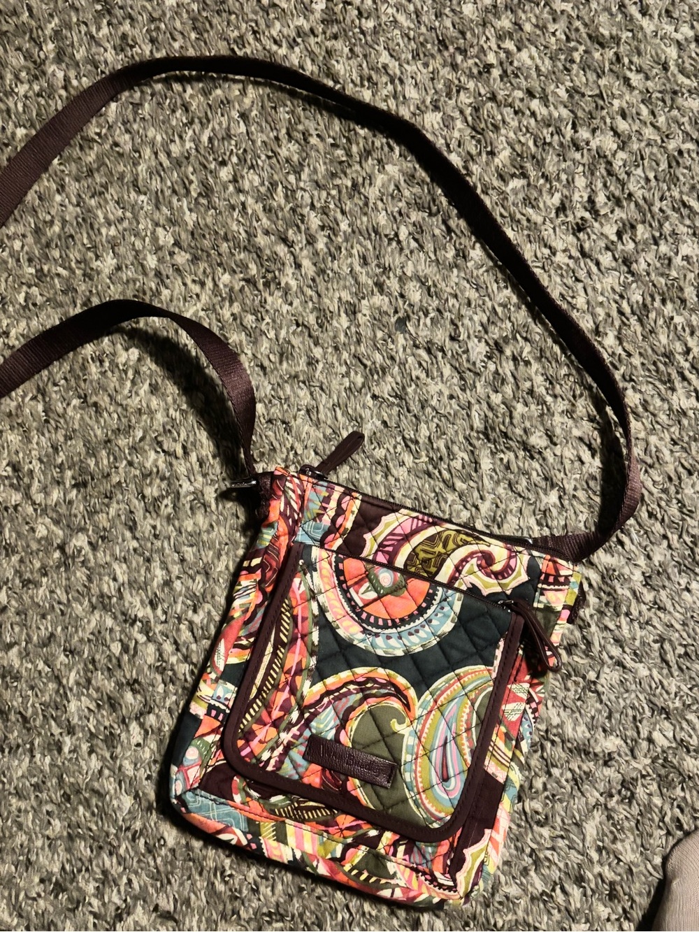 Vera Bradley Paisley Quilted Crossbody - Brown Multicolor